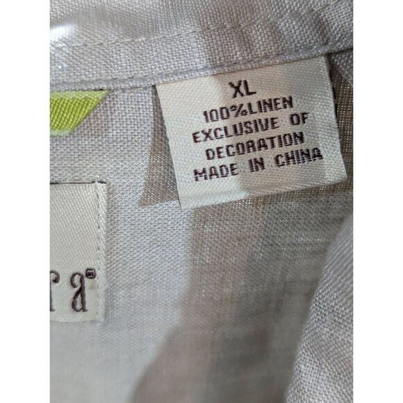 Cubavera Men's Tan Linen Short-Sleeve Button-Down Shirt Size XL - Picture 4 of 6